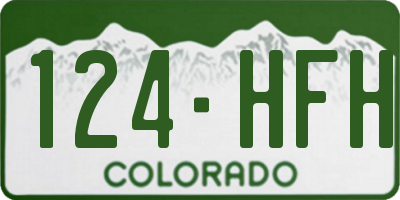 CO license plate 124HFH