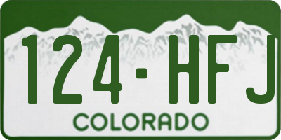 CO license plate 124HFJ