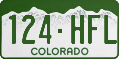 CO license plate 124HFL