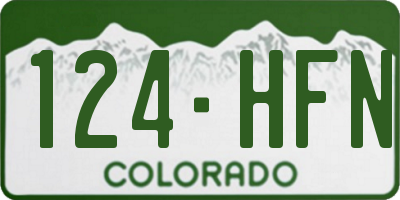 CO license plate 124HFN