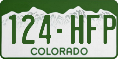 CO license plate 124HFP