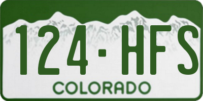 CO license plate 124HFS