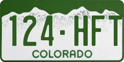 CO license plate 124HFT