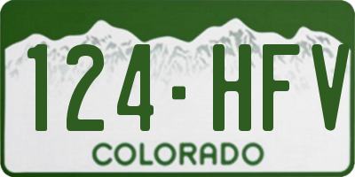 CO license plate 124HFV