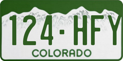 CO license plate 124HFY