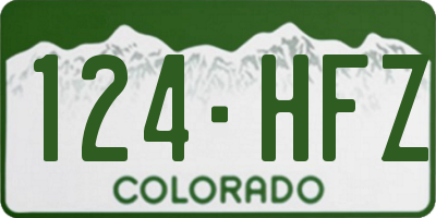 CO license plate 124HFZ