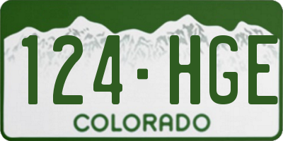 CO license plate 124HGE