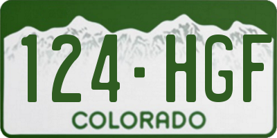 CO license plate 124HGF