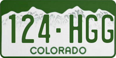 CO license plate 124HGG