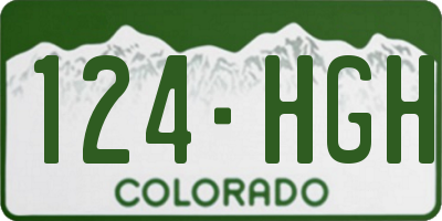 CO license plate 124HGH