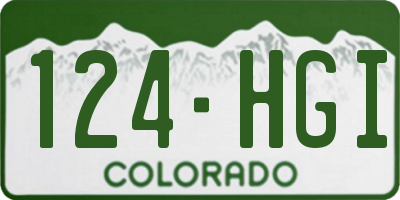 CO license plate 124HGI