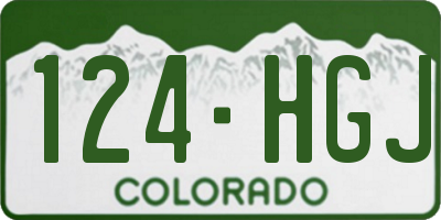 CO license plate 124HGJ