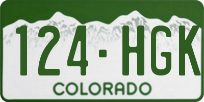 CO license plate 124HGK
