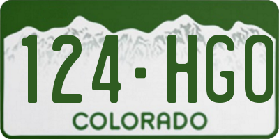 CO license plate 124HGO
