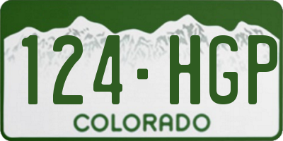 CO license plate 124HGP