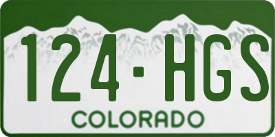 CO license plate 124HGS