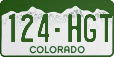 CO license plate 124HGT