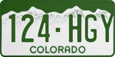 CO license plate 124HGY