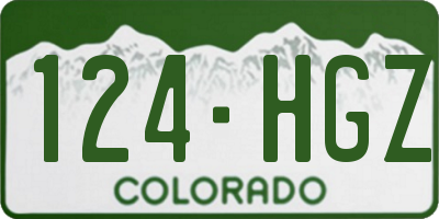 CO license plate 124HGZ