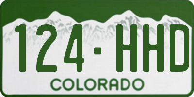 CO license plate 124HHD