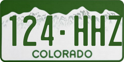 CO license plate 124HHZ