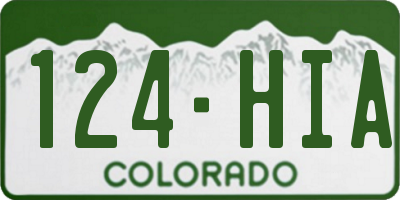 CO license plate 124HIA