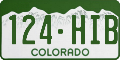 CO license plate 124HIB