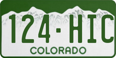 CO license plate 124HIC