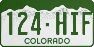 CO license plate 124HIF