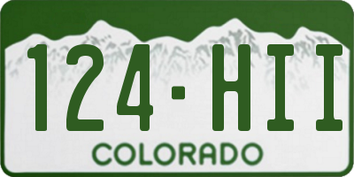 CO license plate 124HII