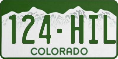 CO license plate 124HIL
