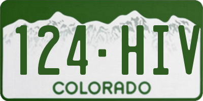 CO license plate 124HIV