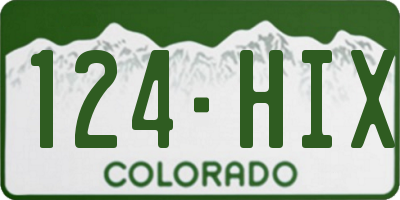 CO license plate 124HIX