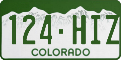 CO license plate 124HIZ