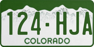 CO license plate 124HJA