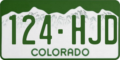 CO license plate 124HJD