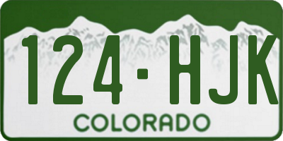 CO license plate 124HJK