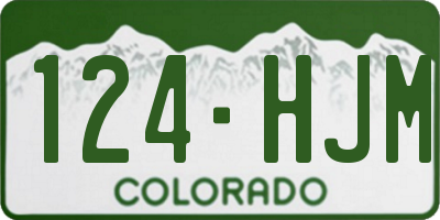 CO license plate 124HJM