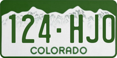 CO license plate 124HJO