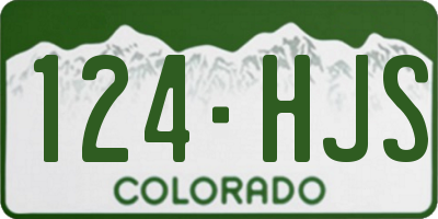 CO license plate 124HJS