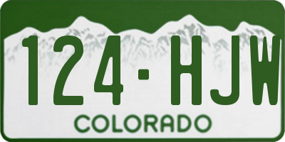 CO license plate 124HJW