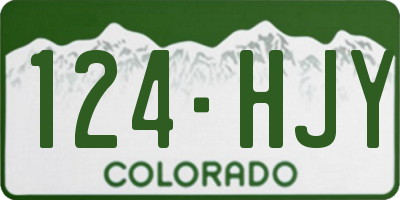 CO license plate 124HJY