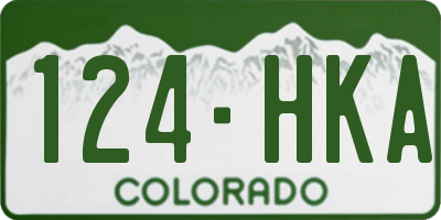 CO license plate 124HKA