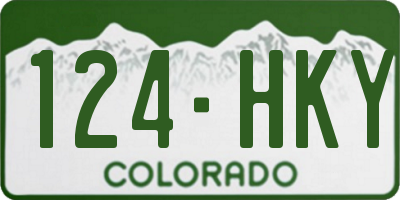 CO license plate 124HKY