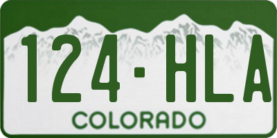 CO license plate 124HLA