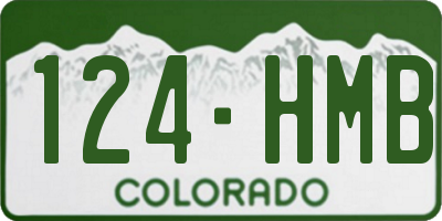 CO license plate 124HMB