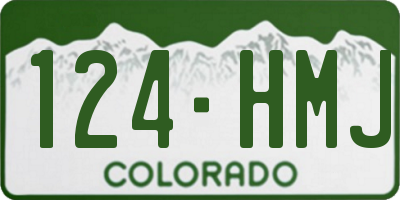 CO license plate 124HMJ