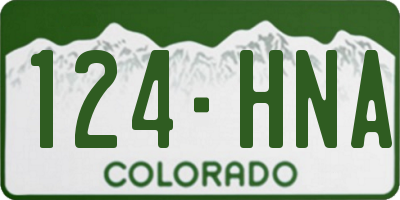 CO license plate 124HNA