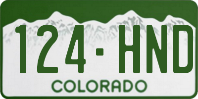 CO license plate 124HND