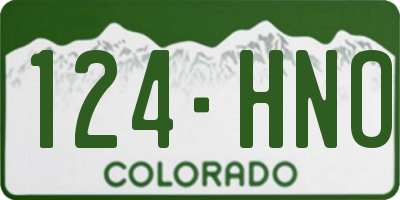 CO license plate 124HNO
